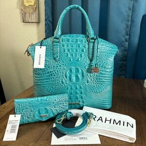 Brahmin NWT Lrg. Duxbury & Veronica - Mermaid Green - PERFECT EYE